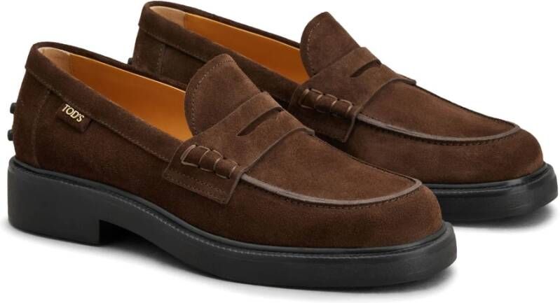 TOD'S Leren Loafer Schoen Brown Dames