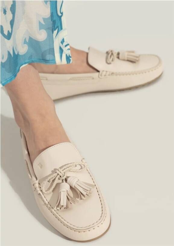 TOD'S Leren Loafers Beige Dames