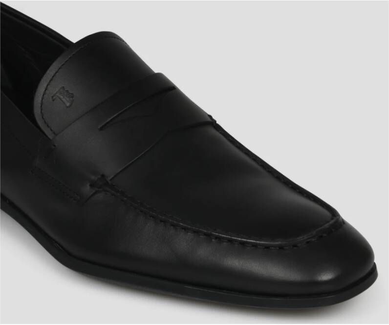 TOD'S Leren Loafers in Amandelvorm Black Heren