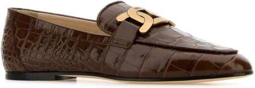 TOD'S Leren Loafers met Kettingring Brown Dames