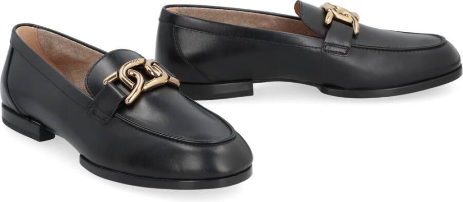 TOD'S Leren Loafers met Ronde Toeline Black Dames