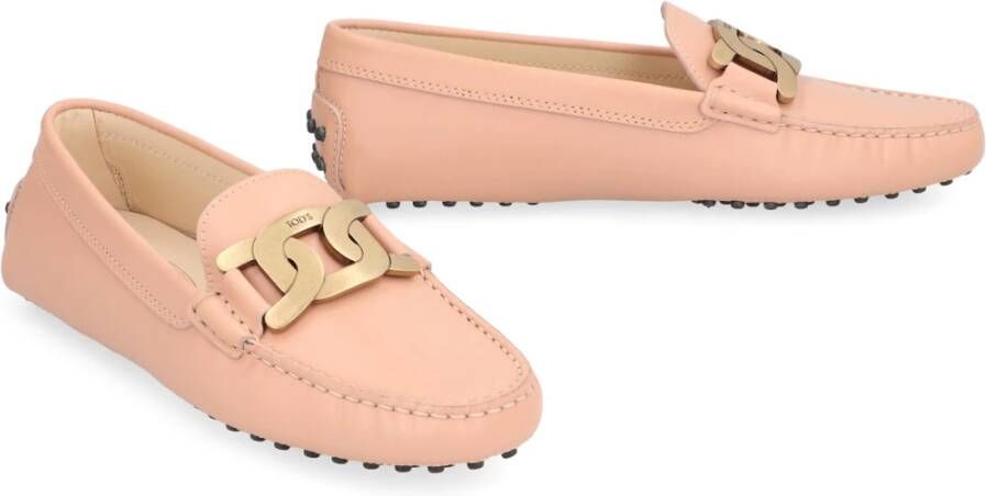 TOD'S Leren Loafers met Rubberen Studs Pink Dames