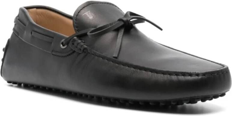 TOD'S Leren Loafers met Strikdetail Black Heren