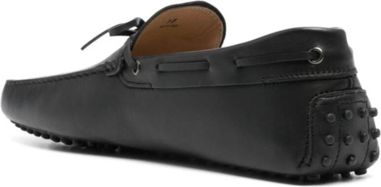 TOD'S Leren Loafers met Strikdetail Black Heren