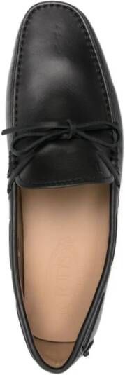 TOD'S Leren Loafers met Strikdetail Black Heren