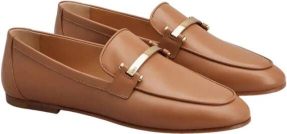 TOD'S Leren Mocassin in Cuoio Kleur Brown Dames