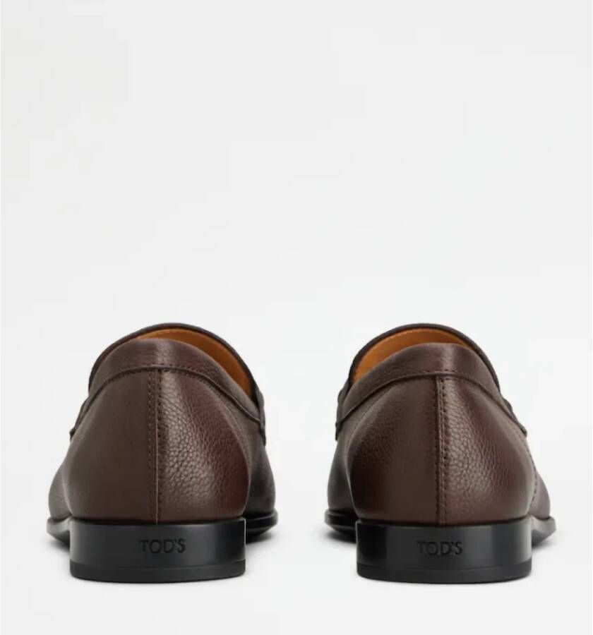 TOD'S Leren Mocassin Schoenen met Rubberen Zool Brown Heren