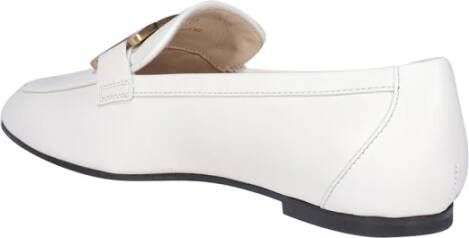 TOD'S Leren mocassins met metalen logo-accessoire White Dames