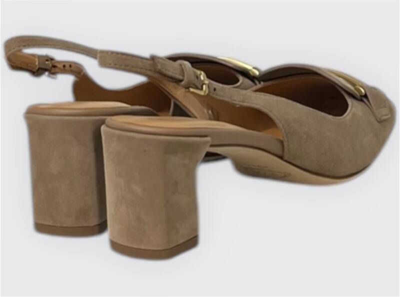 TOD'S Leren Sandalen met Barband Brown Dames