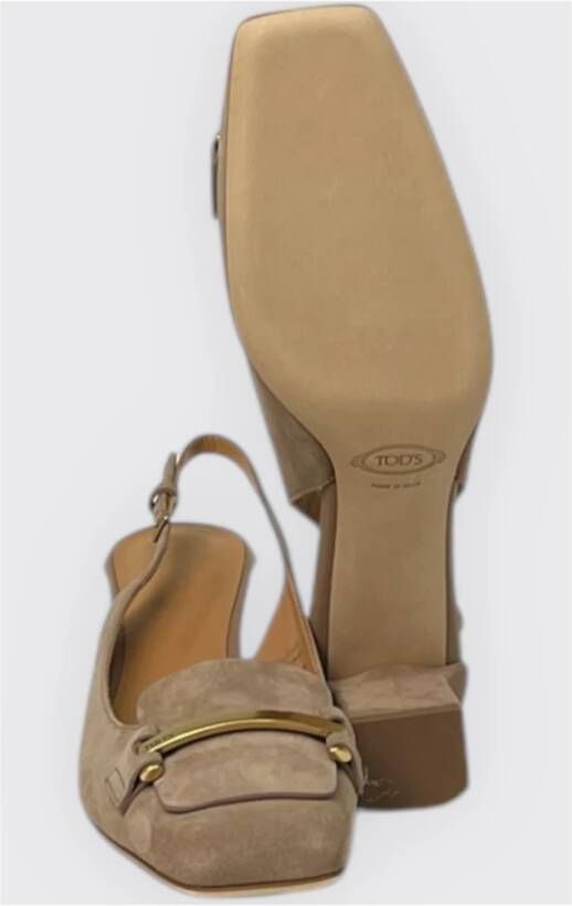 TOD'S Leren Sandalen met Barband Brown Dames