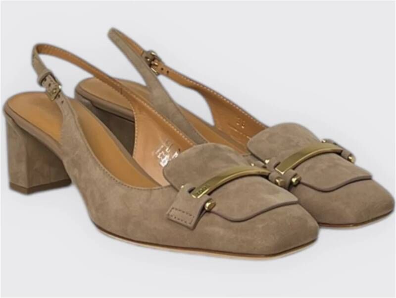 TOD'S Leren Sandalen met Barband Brown Dames