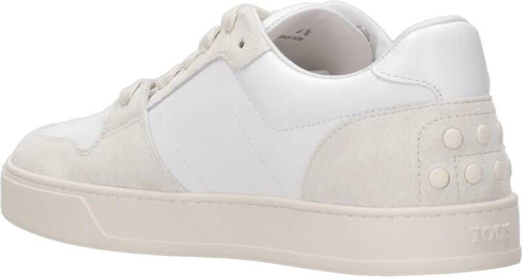 TOD'S Leren Sneakers met Logo Ingelegd White Heren