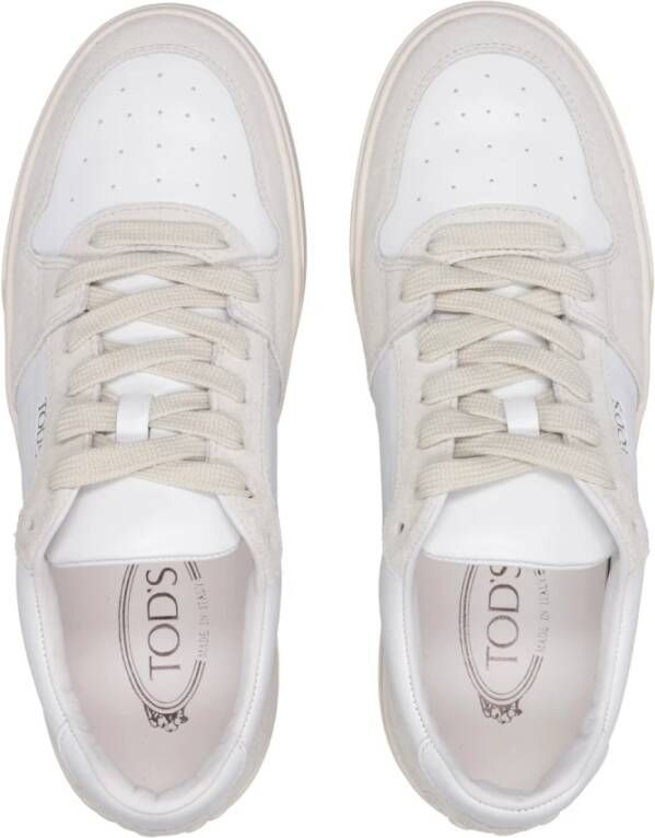 TOD'S Leren Sneakers met Logo Ingelegd White Heren