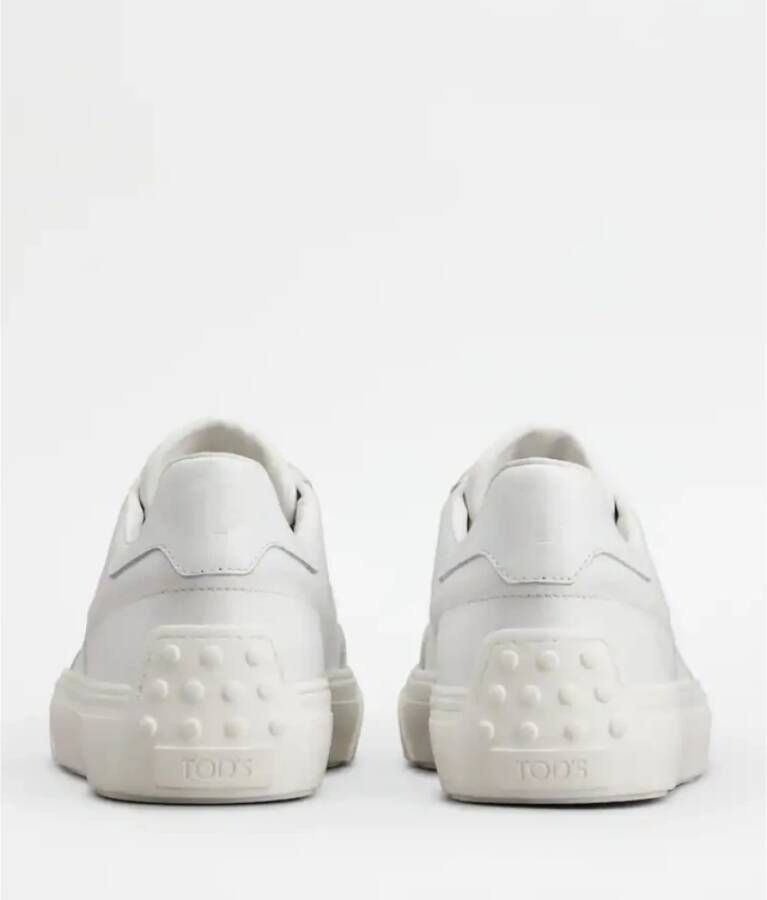 TOD'S Leren Sneakers met Suède Inzetstukken White Heren