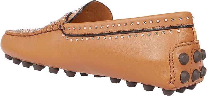 TOD'S Leren studs loafers Brown Dames