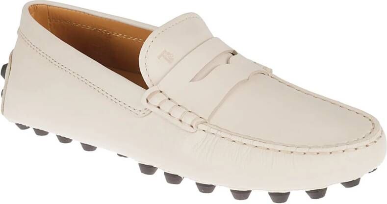 TOD'S Gommino Macro 52K Moccasin Platte Schoenen Beige Dames