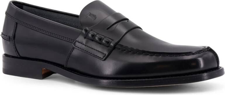 TOD'S Logo detail leren loafer gemaakt in Italië Black Heren