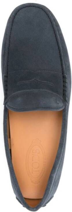 TOD'S Marineblauwe Leren Penny Slot Schoenen Blue Heren