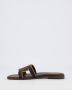 TOD'S Dames Leather Sandal Bruin Zwart Brown Dames - Thumbnail 3