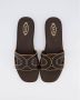 TOD'S Dames Leather Sandal Bruin Zwart Brown Dames - Thumbnail 4