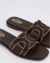 TOD'S Dames Leather Sandal Bruin Zwart Brown Dames - Thumbnail 6