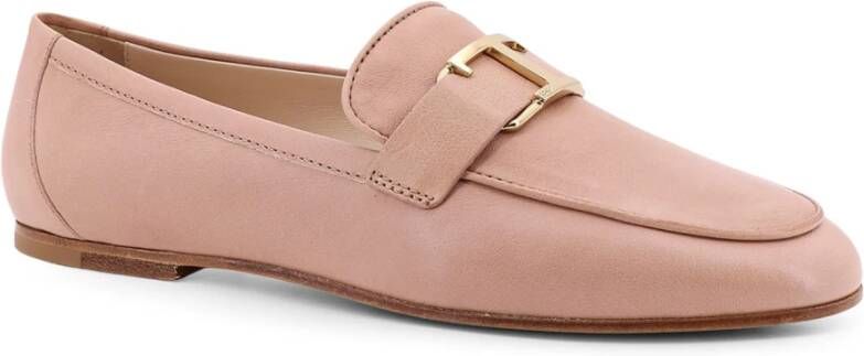 TOD'S Metalen Detail Leren Loafer Beige Dames