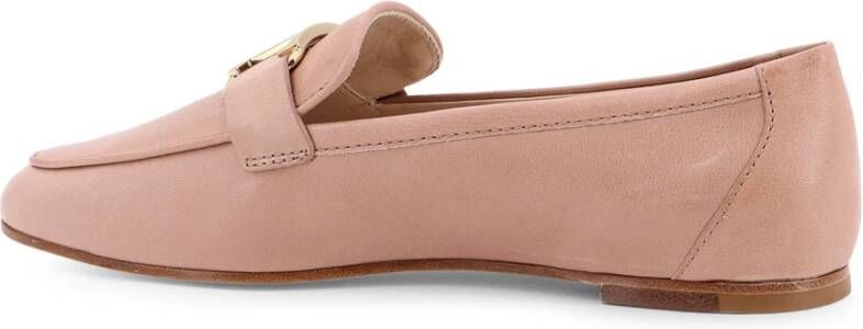 TOD'S Metalen Detail Leren Loafer Beige Dames