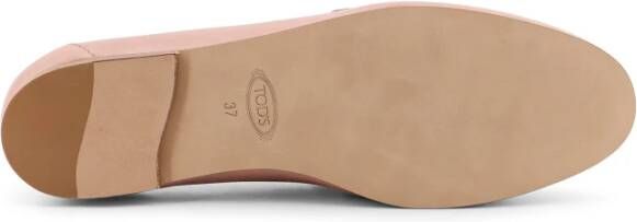 TOD'S Metalen Detail Leren Loafer Beige Dames