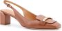 TOD'S Metalen Detail Leren Slingback Hakken Brown Dames - Thumbnail 2