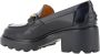 TOD'S Metalen Plaque Kalfleren Loafers met Blokhak Black Dames - Thumbnail 3