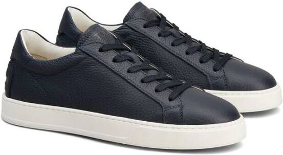 TOD'S Navy Blauw Korrelig Leren Sneakers Black Heren