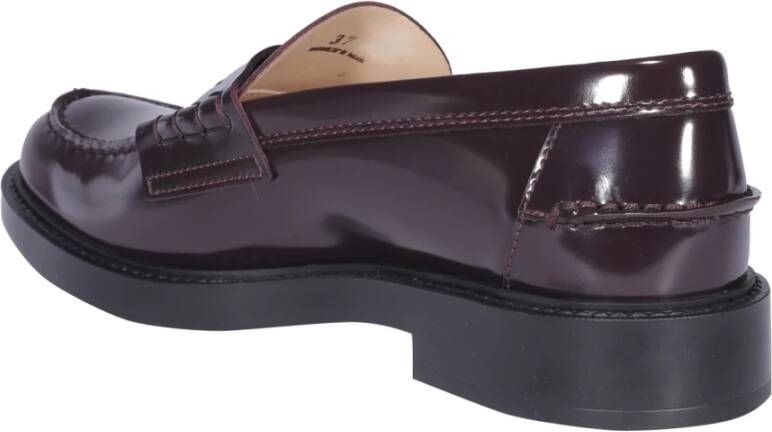 TOD'S Plat Schoenen Bordeaux Slipper Red Dames