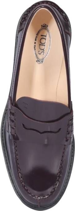 TOD'S Plat Schoenen Bordeaux Slipper Red Dames