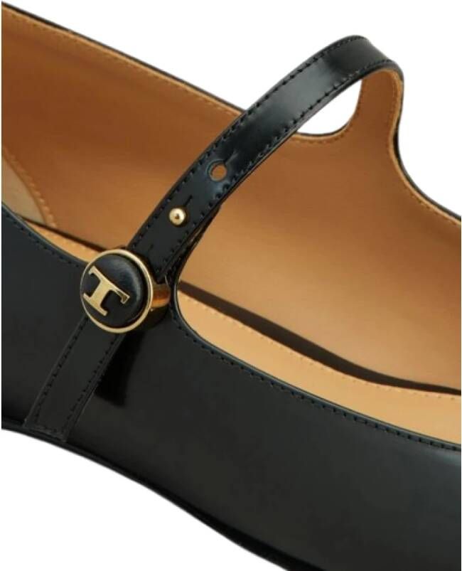 TOD'S Platte ballerina schoenen met band Black Dames