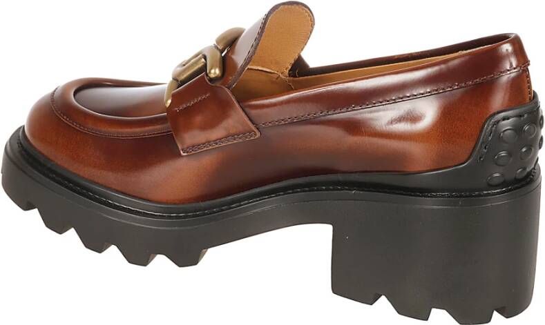 TOD'S Platte schoenen met kettingdetail Brown Dames