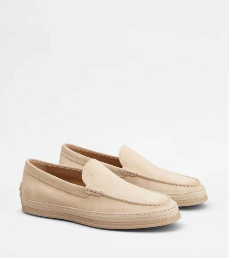 TOD'S Platte schoenen van fluweel suede Beige Heren