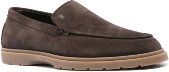 TOD'S Platte Suède Instappers Gray Heren