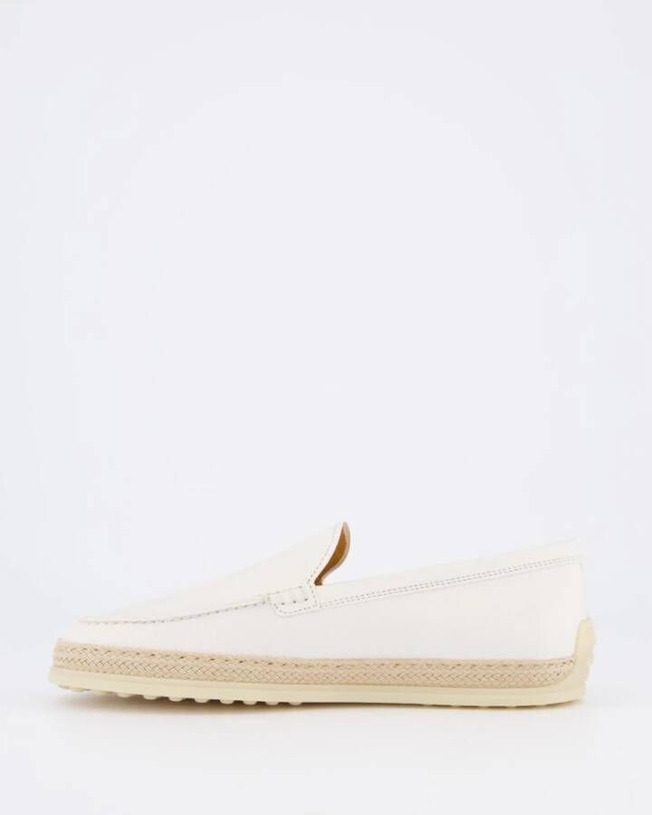 TOD'S Rafia Mocassino Damesschoen White Dames