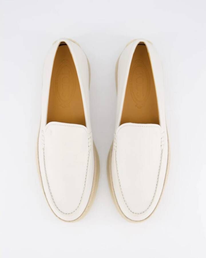 TOD'S Rafia Mocassino Damesschoen White Dames