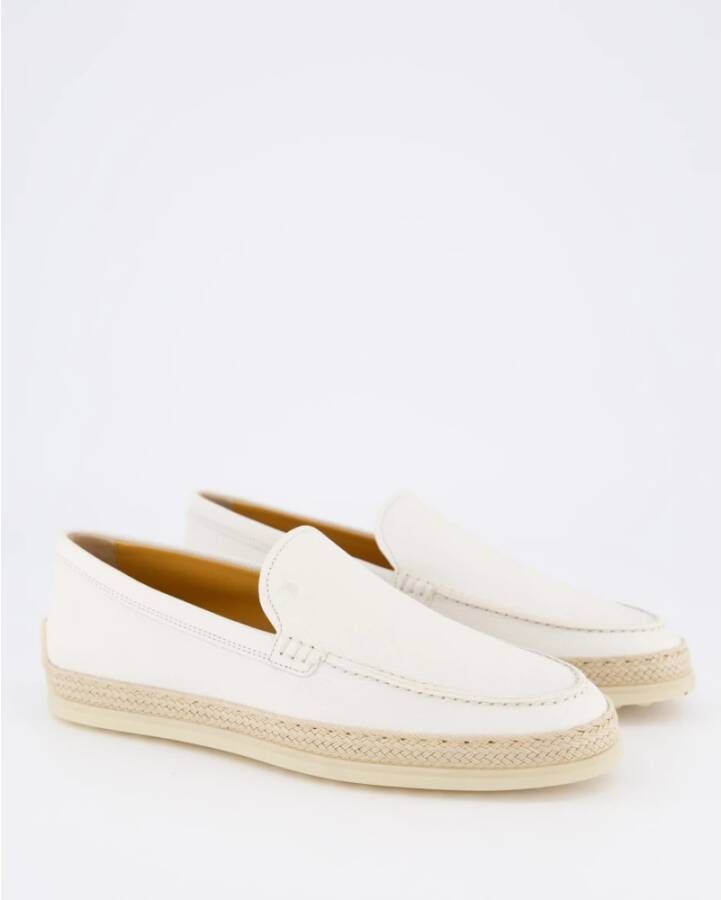 TOD'S Rafia Mocassino Damesschoen White Dames