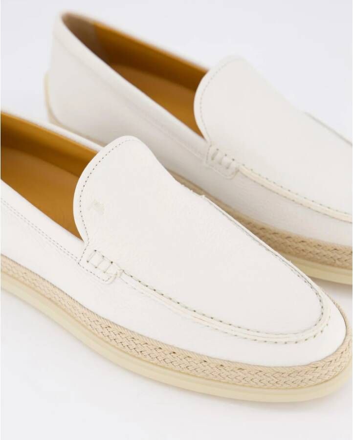 TOD'S Rafia Mocassino Damesschoen White Dames