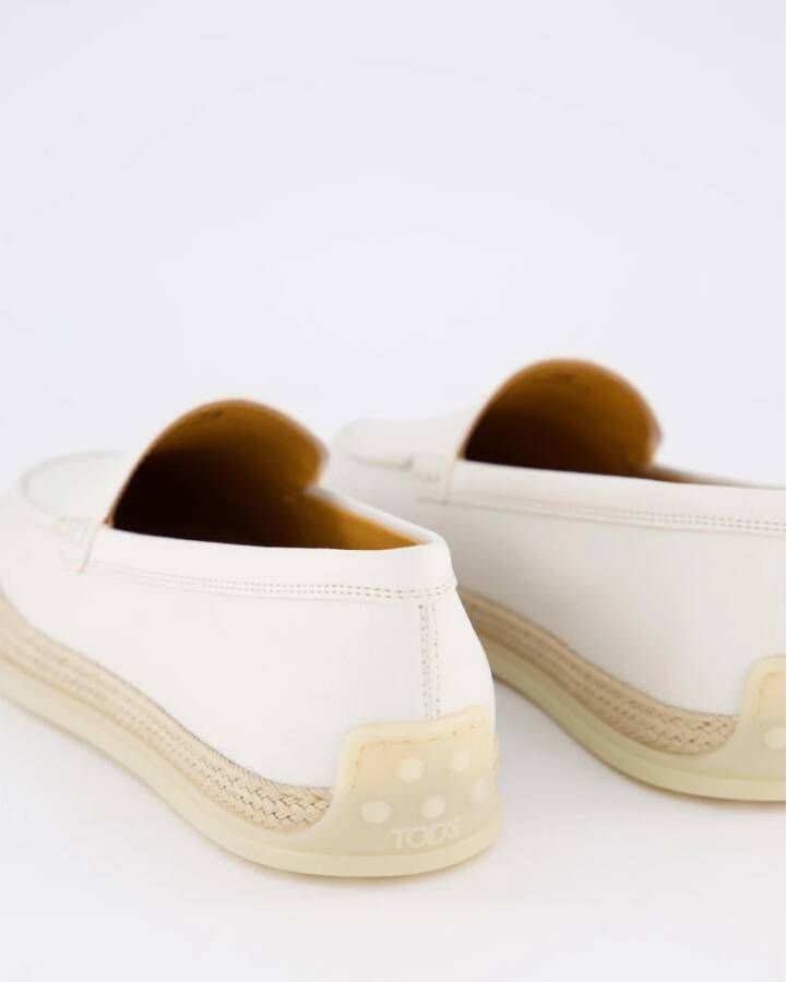 TOD'S Rafia Mocassino Damesschoen White Dames