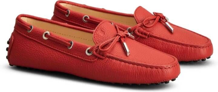 TOD'S Rode platte schoenen met strikbevestiging Red Dames