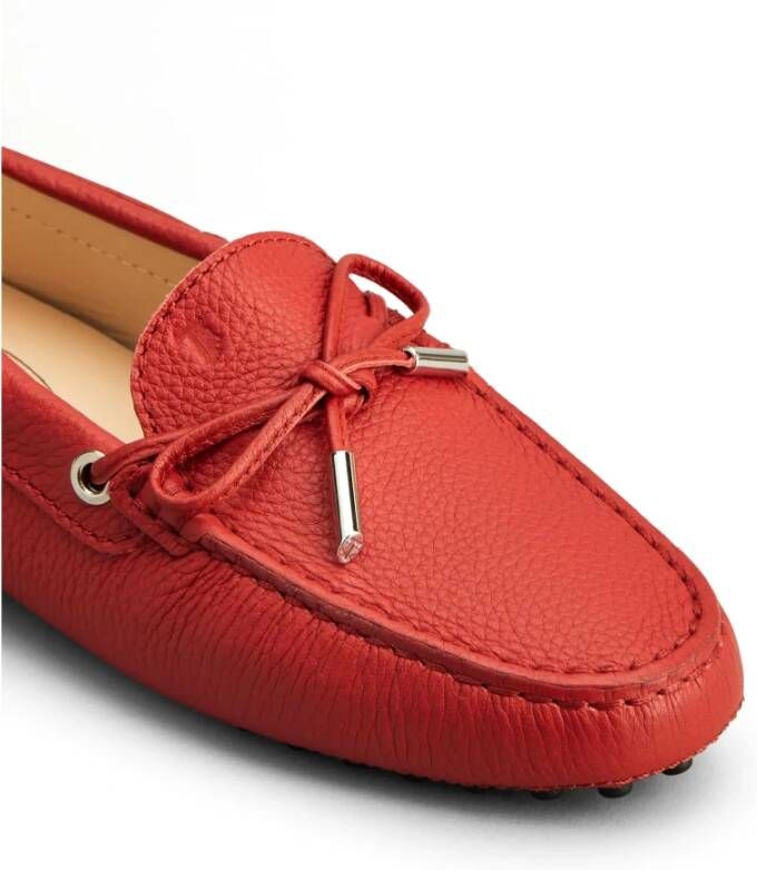 TOD'S Rode platte schoenen met strikbevestiging Red Dames