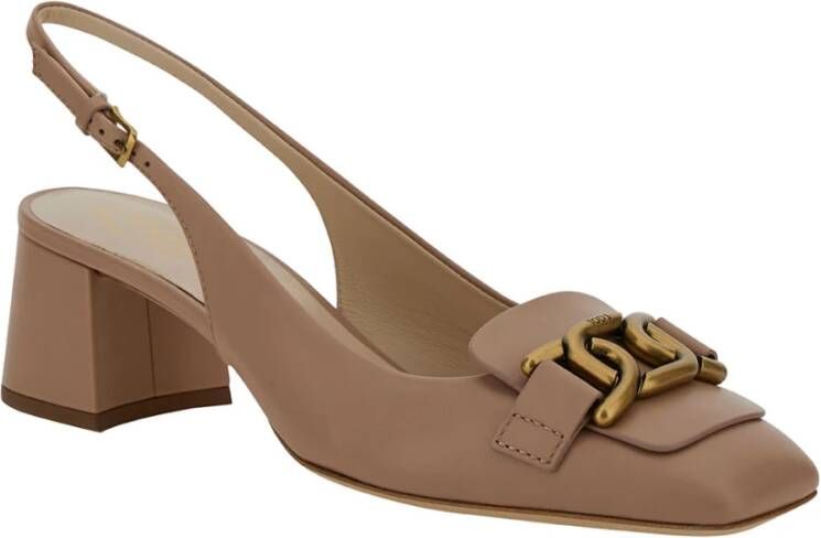 TOD'S Roze Leren Slingback Hakken Pink Dames