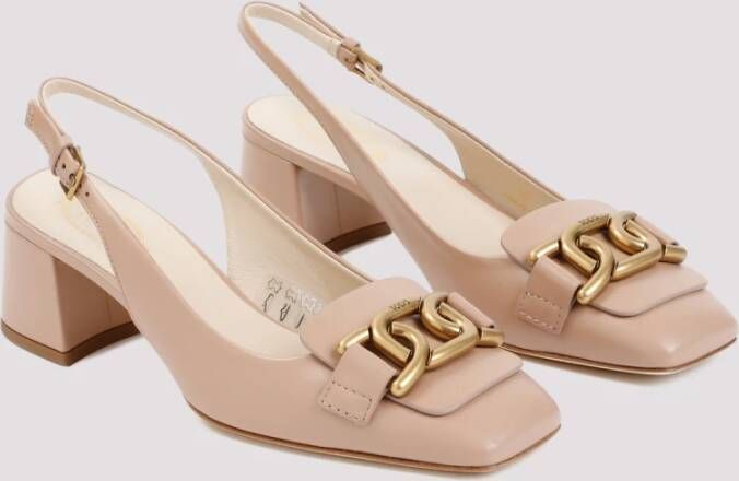 TOD'S Roze Nappa Leren Pumps Beige Dames