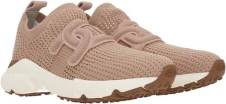 TOD'S Roze Slip-On Sneakers met Ketting Patch Beige Dames