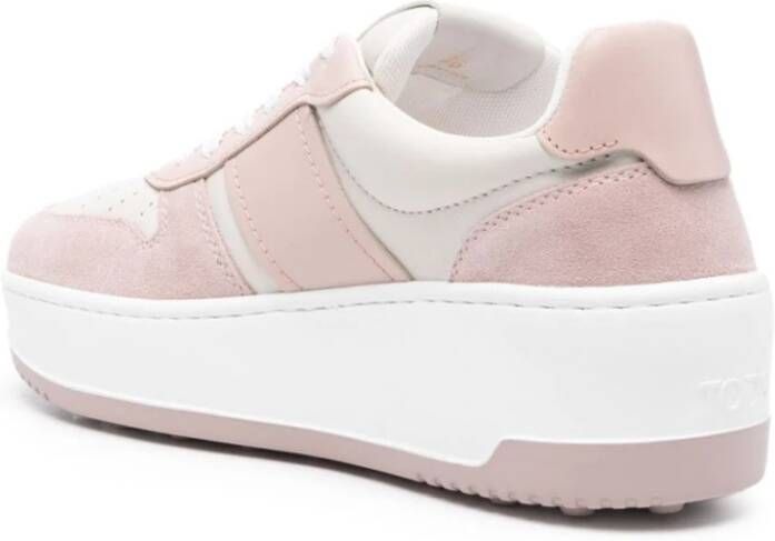 TOD'S Roze Suède Sneakers Pink Dames