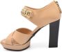 TOD'S Nude Leren Hoge Hak Sandalen Beige Dames - Thumbnail 3