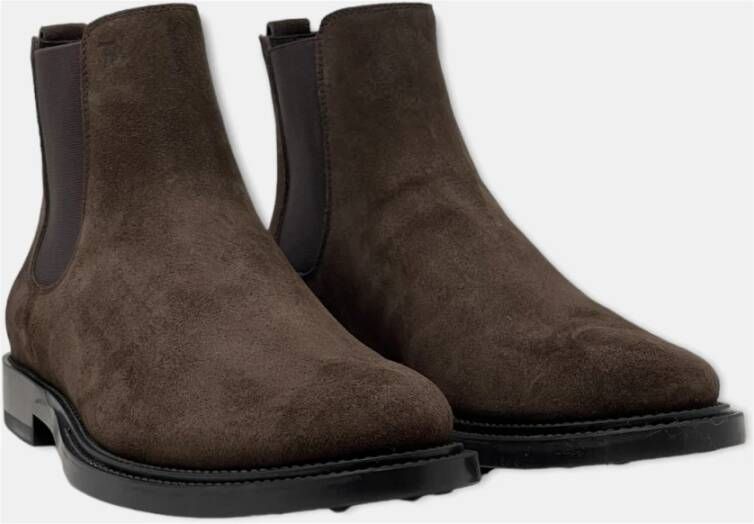 TOD'S Elegante Chelsea Boots voor Heren Bruin Heren